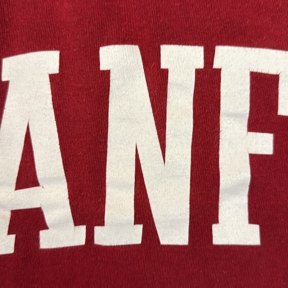 Vintage Russell Athletic Men’s Stanford Tee All Cotton Red White Spell Out Large - Picture 6 of 10